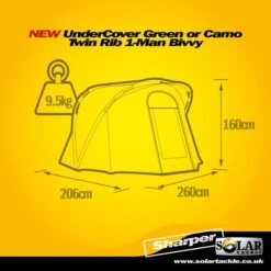 Solar Undercover Camo Twin Rib 1-Man Bivvy 11 Solar Undercover Camo Twin Rib 1-Man Bivvy -Professional Fishing Equipment Store 24c43f724f9728d3