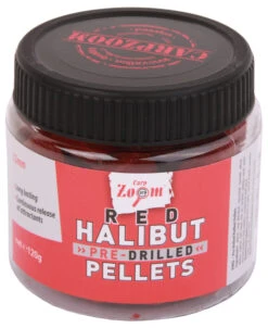 Carp Zoom Pre-Drilled Red Halibut Pellets, 120 G