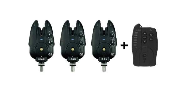 Wolf Icon Q2 3 Rod & Icon Qr Bite Alarm Set 1 Wolf Icon Q2 3 Rod & Icon Qr Bite Alarm Set