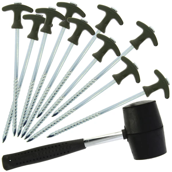 NGT Bivvy Peg Set With 10 Tent Pegs And Mallet 4 NGT Bivvy Peg Set With 10 Tent Pegs And Mallet - Image 4