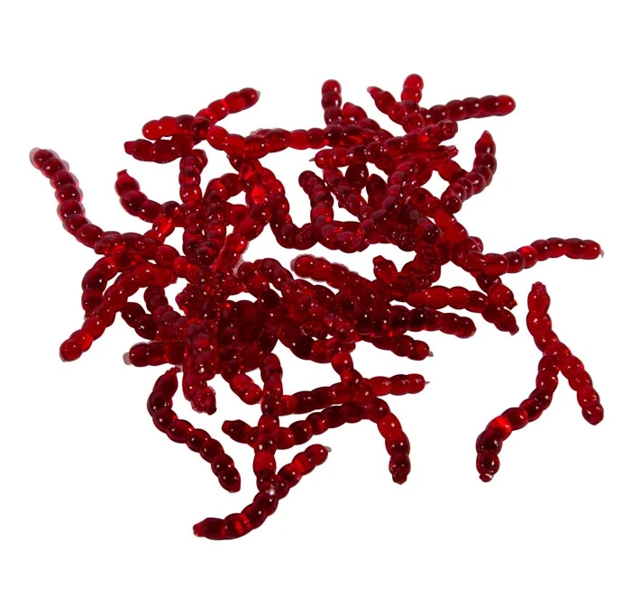 Imitation Bait Ultimate Baits Bloodworms Transparant Red (50pcs) 1 Imitation Bait Ultimate Baits Bloodworms Transparant Red (50pcs)